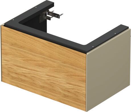 Vanity unit wall-mounted, WT42410H5H3 Front: Natural oak Matt, Solid wood, Corpus: taupe High Gloss, Lacquer
