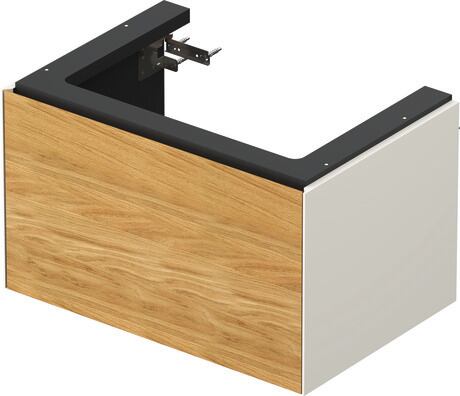Vanity unit wall-mounted, WT42410H5H4 Front: Natural oak Matt, Solid wood, Corpus: Nordic white High Gloss, Lacquer