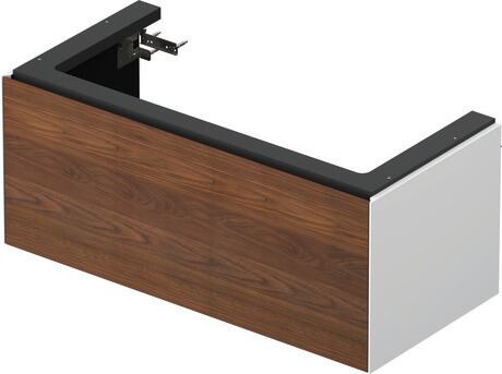 Vanity unit wall-mounted, WT424207785 Front: American walnut Matt, Solid wood, Corpus: White High Gloss, Lacquer