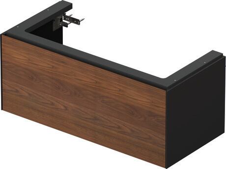 Vanity unit wall-mounted, WT4242077H1 Front: American walnut Matt, Solid wood, Corpus: Graphite High Gloss, Lacquer