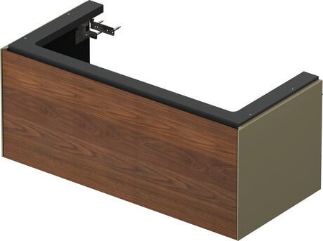 Vanity unit wall-mounted, WT4242077H2 Front: American walnut Matt, Solid wood, Corpus: Stone grey High Gloss, Lacquer