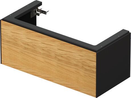 Vanity unit wall-mounted, WT42420H5H1 Front: Natural oak Matt, Solid wood, Corpus: Graphite High Gloss, Lacquer
