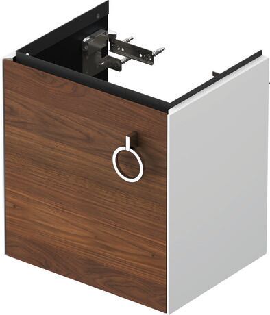 Vanity unit wall-mounted, WT4250L7785 Front: American walnut Matt, Solid wood, Corpus: White High Gloss, Lacquer