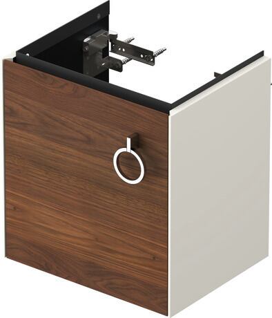 Vanity unit wall-mounted, WT4250L77H4 Front: American walnut Matt, Solid wood, Corpus: Nordic white High Gloss, Lacquer