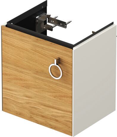 Vanity unit wall-mounted, WT4250LH5H4 Front: Natural oak Matt, Solid wood, Corpus: Nordic white High Gloss, Lacquer