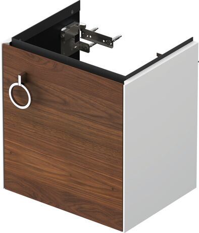 Vanity unit wall-mounted, WT4250R7785 Front: American walnut Matt, Solid wood, Corpus: White High Gloss, Lacquer