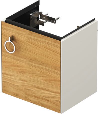 Vanity unit wall-mounted, WT4250RH5H4 Front: Natural oak Matt, Solid wood, Corpus: Nordic white High Gloss, Lacquer
