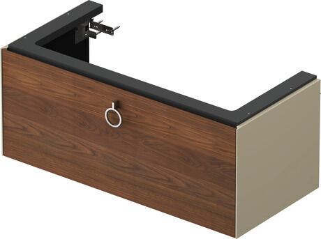Vanity unit wall-mounted, WT4252077H3 Front: American walnut Matt, Solid wood, Corpus: taupe High Gloss, Lacquer