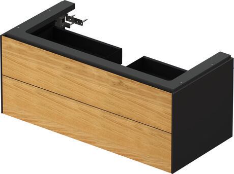 Vanity unit wall-mounted, WT43420H5H1 Front: Natural oak Matt, Solid wood, Corpus: Graphite High Gloss, Lacquer