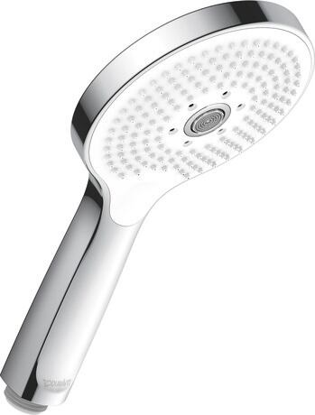 Hand shower 3jet Click!, UV0650017C10 Chrome/White High Gloss, Ø 120 mm, Flow rate (3 bar): 9 l/min