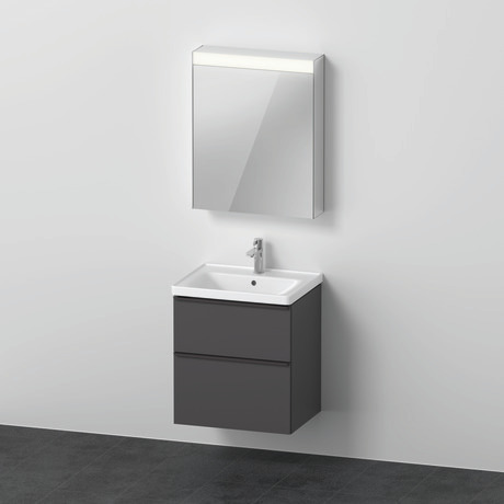 Möbelwaschtisch mit Waschtischunterbau und Spiegelschrank, DE0145L49490000 Graphit Matt, Dekor