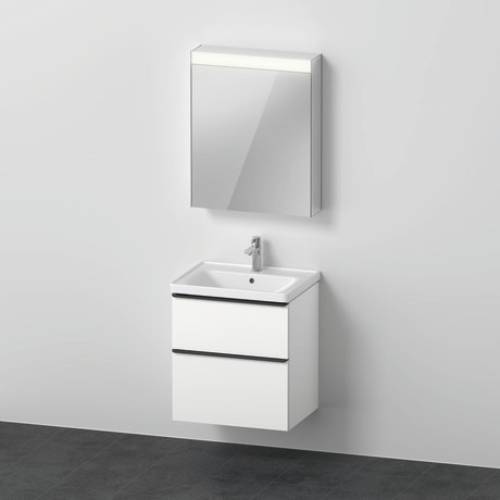 Möbelwaschtisch mit Waschtischunterbau und Spiegelschrank, DE0145L18180000 Weiß Matt, Dekor