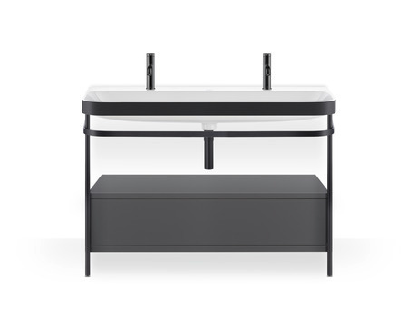 c-bonded set with metal console and drawer, HP4764O80800000 Graphite Super Matt, Decor, Shelf material: Highly compressed three-layer chipboard