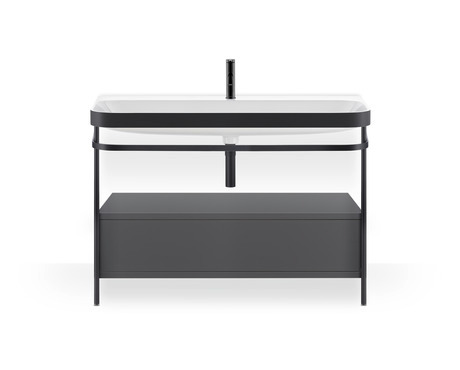 c-bonded set with metal console and drawer, HP4744O80800000 Graphite Super Matt, Decor, Shelf material: Highly compressed three-layer chipboard