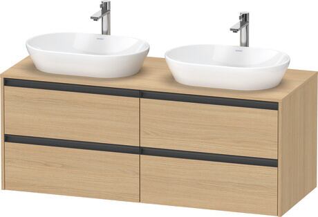 ארון אמבטיה תלוי על הקיר, K24898B30300000 עץ אלון טבעי מאט, עיצוב