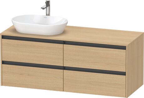 ארון אמבטיה תלוי על הקיר, K24898L30300000 עץ אלון טבעי מאט, עיצוב