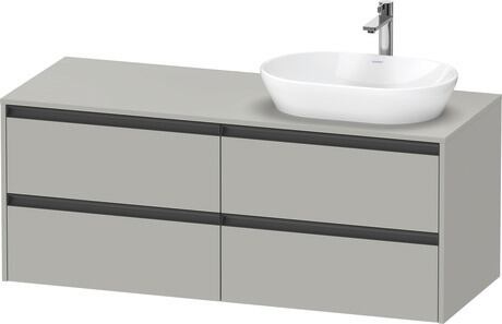 Console vanity unit wall-mounted, K24898R07070000 Concrete grey Matt, Decor