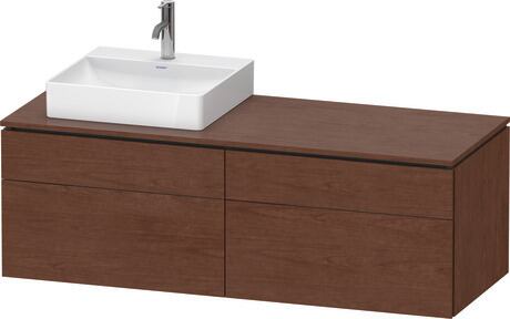 Mueble bajo lavabo para encimera, LC4870L13130B00 Nogal americano Mate, Chapa de madera auténtica, Distribución interior Integrado/a