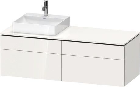 Mueble bajo lavabo para encimera, LC4870L85850B00 Blanco Brillante, Lacado, Distribución interior Integrado/a