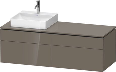 Mueble bajo lavabo para encimera, LC4870L89890B00 Franela gris Brillante, Lacado, Distribución interior Integrado/a