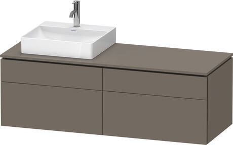 Mueble bajo lavabo para encimera, LC4870L90900B00 Franela gris Satén mate, Lacado, Distribución interior Integrado/a