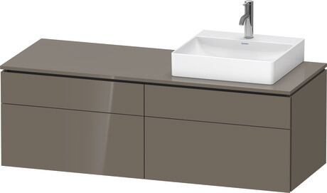 Mueble bajo lavabo para encimera, LC4870R89890B00 Franela gris Brillante, Lacado, Distribución interior Integrado/a