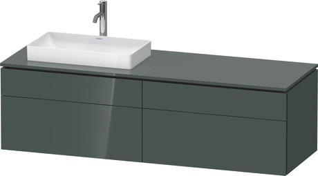 Mueble bajo lavabo para encimera, LC4871L38380B00 Gris (Dolomiti) Brillante, Lacado, Distribución interior Integrado/a