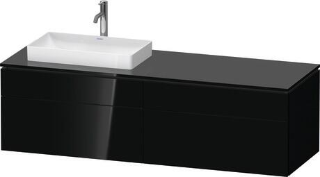 Mueble bajo lavabo para encimera, LC4871L40400B00 Negro Brillante, Lacado, Distribución interior Integrado/a