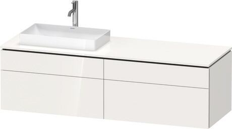 Mueble bajo lavabo para encimera, LC4871L85850B00 Blanco Brillante, Lacado, Distribución interior Integrado/a