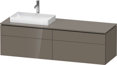 Mueble bajo lavabo para encimera, LC4871L89890B00 Franela gris Brillante, Lacado, Distribución interior Integrado/a