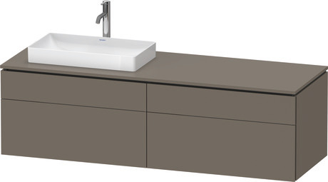 Mueble bajo lavabo para encimera, LC4871L90900B00 Franela gris Satén mate, Lacado, Distribución interior Integrado/a