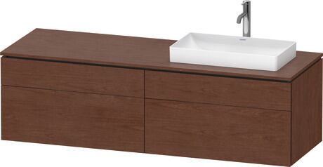 Mueble bajo lavabo para encimera, LC4871R13130B00 Nogal americano Mate, Chapa de madera auténtica, Distribución interior Integrado/a