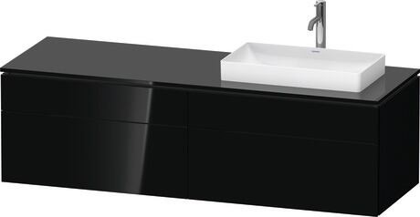 Mueble bajo lavabo para encimera, LC4871R40400B00 Negro Brillante, Lacado, Distribución interior Integrado/a