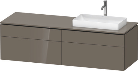 Mueble bajo lavabo para encimera, LC4871R89890B00 Franela gris Brillante, Lacado, Distribución interior Integrado/a