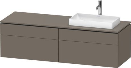 Mueble bajo lavabo para encimera, LC4871R90900B00 Franela gris Satén mate, Lacado, Distribución interior Integrado/a