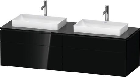 Mueble bajo lavabo para encimera, LC4873B40400D00 Negro Brillante, Lacado, Distribución interior Integrado/a