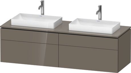 Mueble bajo lavabo para encimera, LC4873B89890D00 Franela gris Brillante, Lacado, Distribución interior Integrado/a