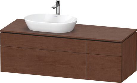 Mueble bajo lavabo para encimera, LC4877013130B00 Nogal americano Mate, Chapa de madera auténtica, Distribución interior Integrado/a