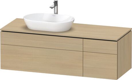 Console vanity unit wall-mounted, LC4877071710000 Mediterranean oak Matt, Real wood veneer