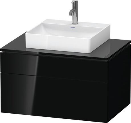 Console vanity unit wall-mounted, LC4880040400000 Black High Gloss, Lacquer