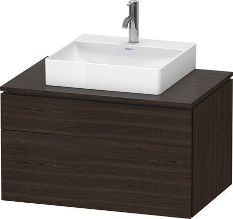 Mueble bajo lavabo para encimera, LC4880069690A00 Nogal cepillado Mate, Chapa de madera auténtica, Distribución interior Integrado/a