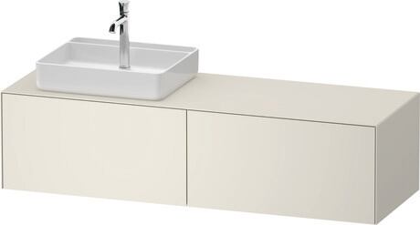 Console vanity unit wall-mounted, WT4864L39397010 Nordic white Satin Matt, Lacquer, Interior lighting: Integrated