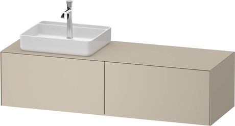Console vanity unit wall-mounted, WT4864L60607010 taupe Satin Matt, Lacquer, Interior lighting: Integrated