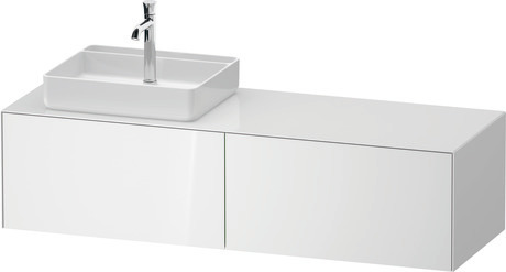 Console vanity unit wall-mounted, WT4864L85857010 White High Gloss, Lacquer, Interior lighting: Integrated