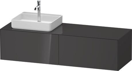 Mueble bajo lavabo para encimera, WT4864LH1H10F00 Grafito Brillante, Lacado, Distribución interior Integrado/a