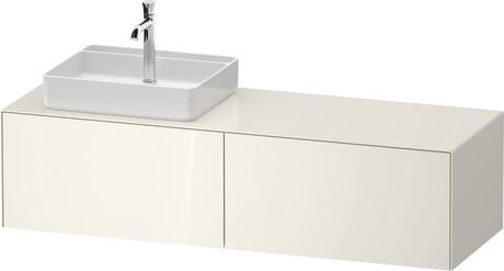 Console vanity unit wall-mounted, WT4864LH4H47010 Nordic white High Gloss, Lacquer, Interior lighting: Integrated