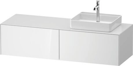 Console vanity unit wall-mounted, WT4864R85857010 White High Gloss, Lacquer, Interior lighting: Integrated