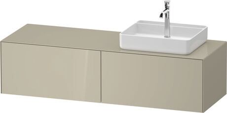 Console vanity unit wall-mounted, WT4864RH3H37010 taupe High Gloss, Lacquer, Interior lighting: Integrated