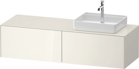 Console vanity unit wall-mounted, WT4864RH4H47010 Nordic white High Gloss, Lacquer, Interior lighting: Integrated