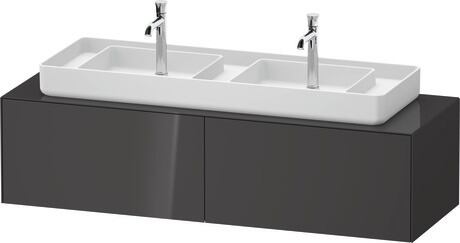 Console vanity unit wall-mounted, WT48660H1H10000 Graphite High Gloss, Lacquer
